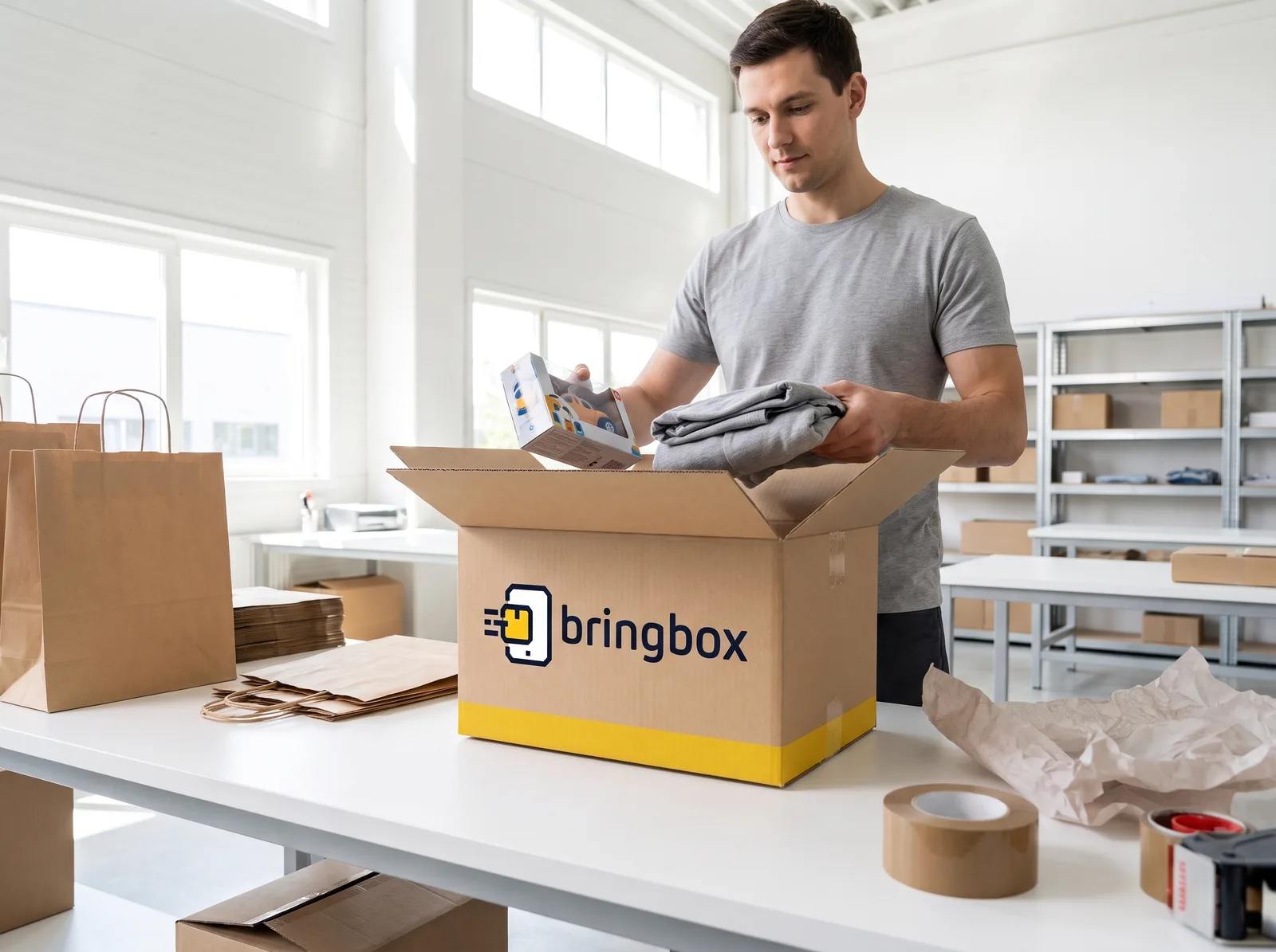 Items being packed into a Bringbox