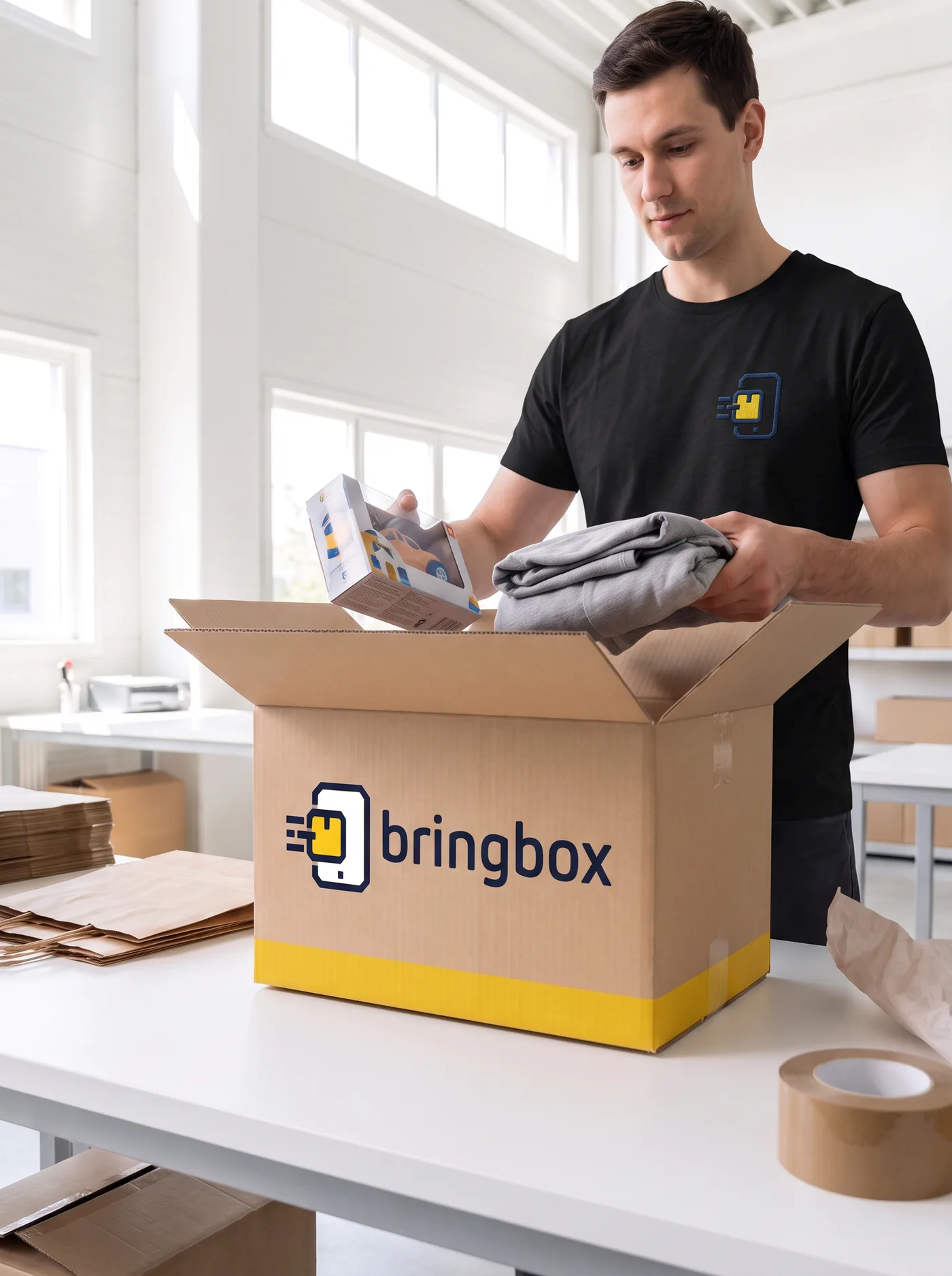 Items being packed into a Bringbox